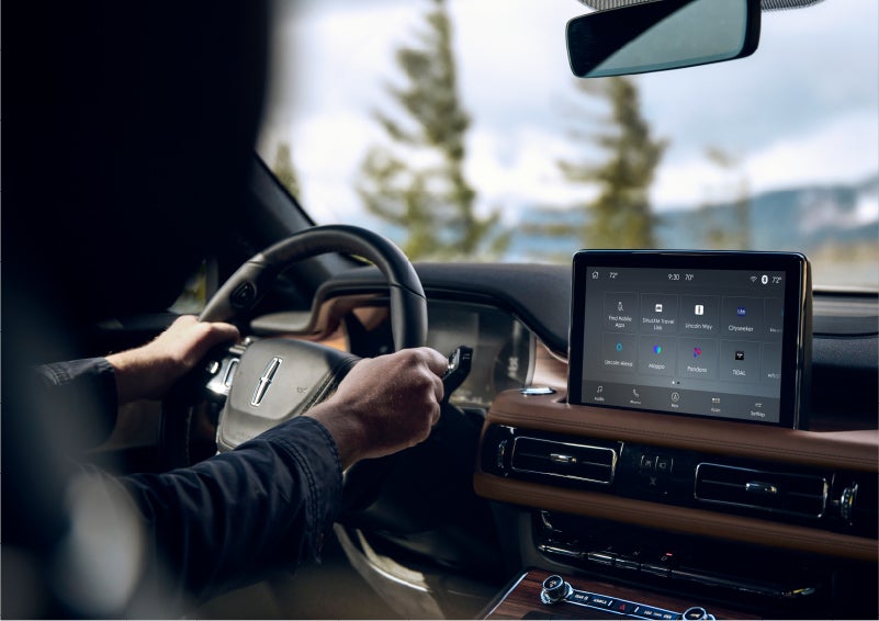 The Lincoln+Alexa app screen is displayed in the center screen of a 2023 Lincoln Aviator® Grand Touring SUV | LaFontaine Lincoln Grand Rapids in Grand Rapids MI
