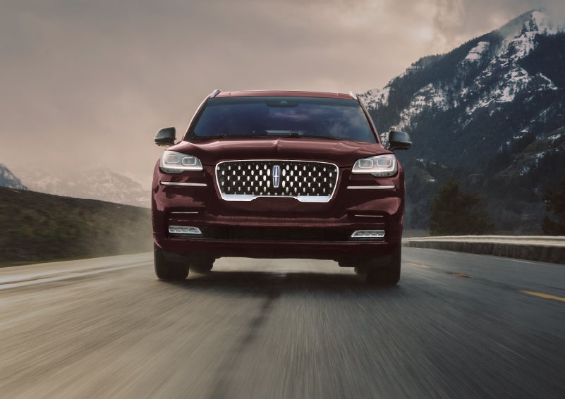 A 2024 Lincoln Aviator® SUV is shown in the Diamond Red exterior color. | LaFontaine Lincoln Grand Rapids in Grand Rapids MI