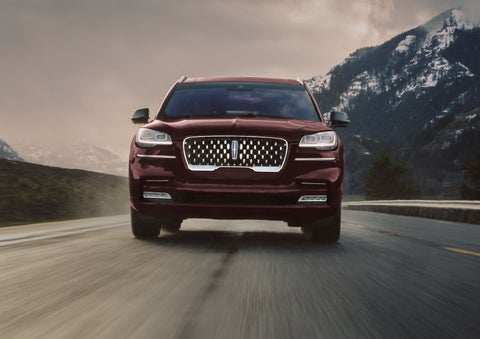 A 2024 Lincoln Aviator® SUV is shown in the Diamond Red exterior color. | LaFontaine Lincoln Grand Rapids in Grand Rapids MI