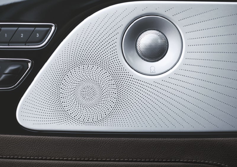 Two speakers of the available audio system are shown in a 2024 Lincoln Aviator® SUV | LaFontaine Lincoln Grand Rapids in Grand Rapids MI
