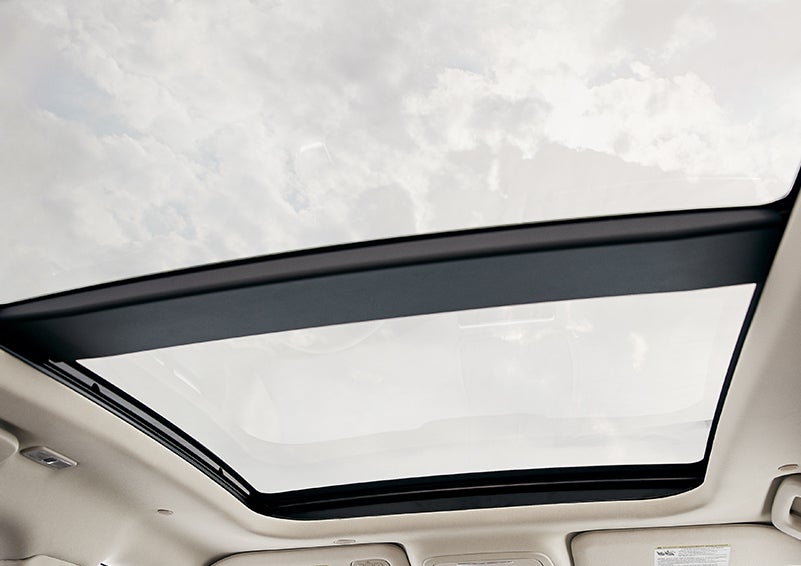 The available panoramic Vista Roof® is shown from inside a 2024 Lincoln Corsair® SUV. | LaFontaine Lincoln Grand Rapids in Grand Rapids MI