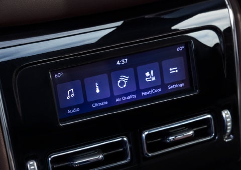 Driver controls like music, temperature, air quality, settings, and heat/cool seats are shown. | LaFontaine Lincoln Grand Rapids in Grand Rapids MI