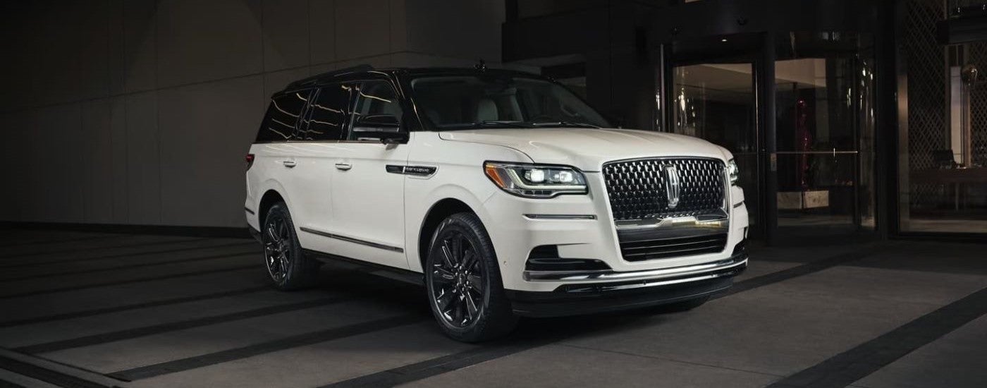 White 2023 Lincoln Navigator parked at an angle